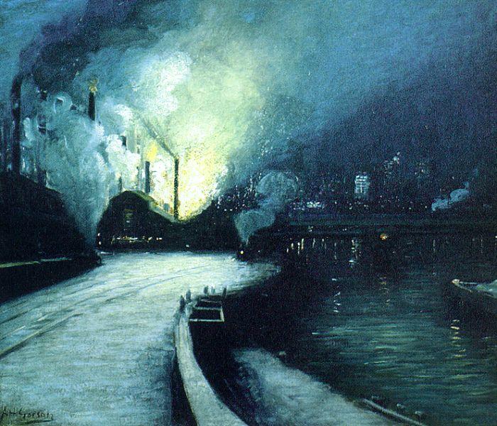 Aaron Harry Gorson Industrial Scene, Pittsburgh oil painting picture